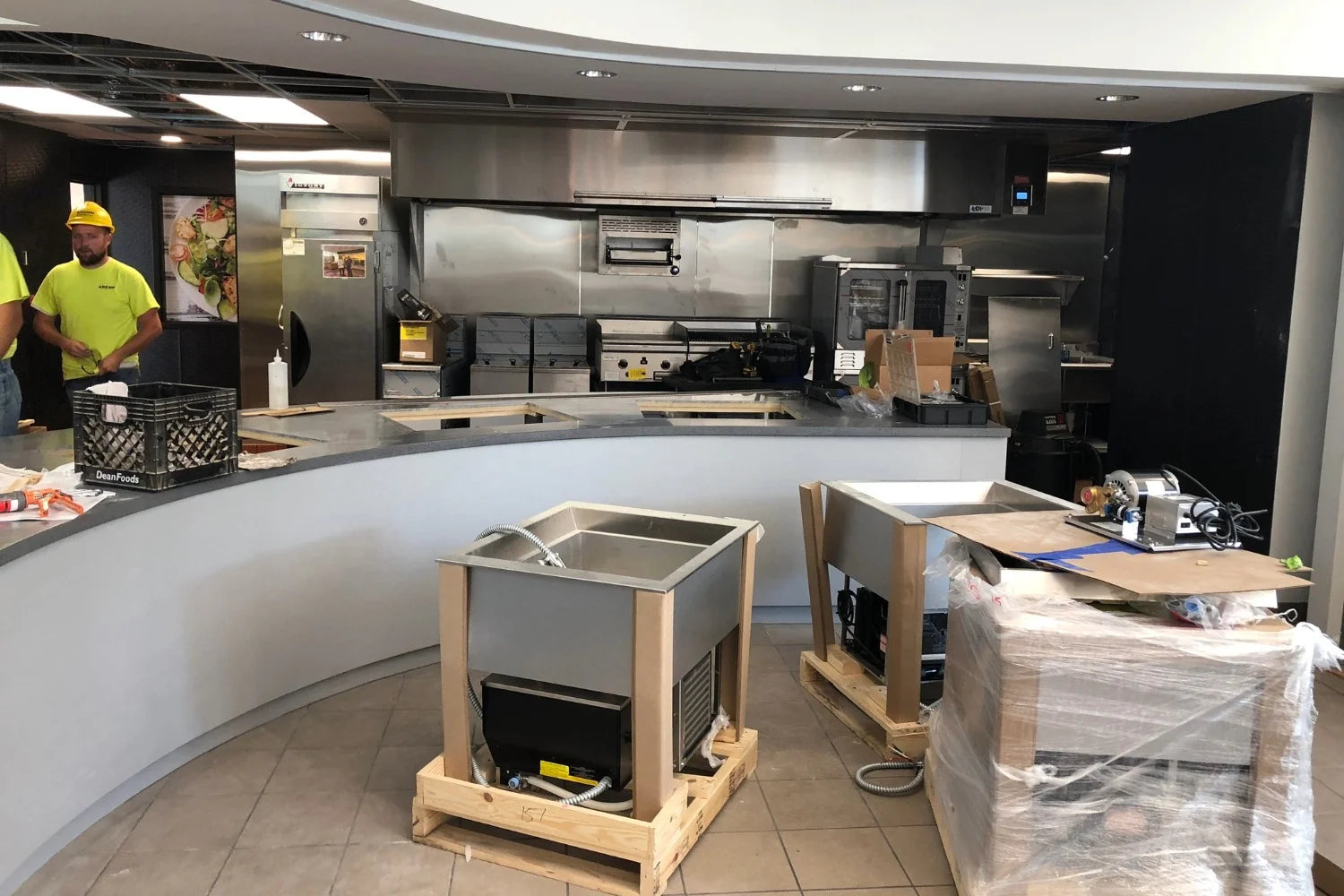 Goshen College Leaf Raker commercial kitchen under construction