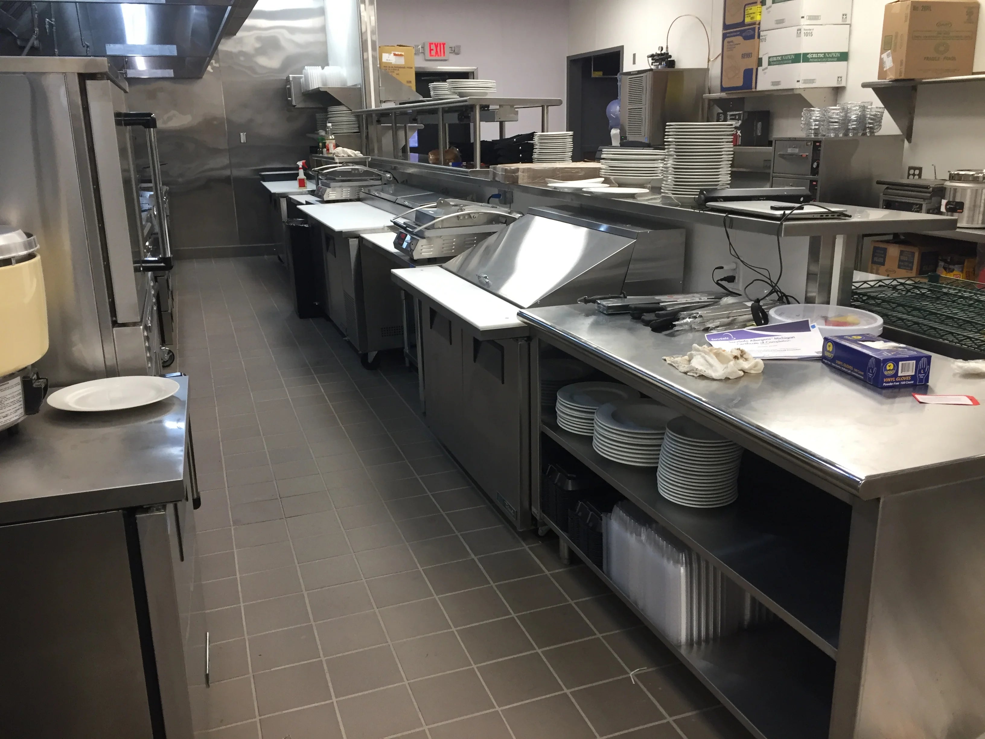 LA Bistro commercial kitchen food prep area