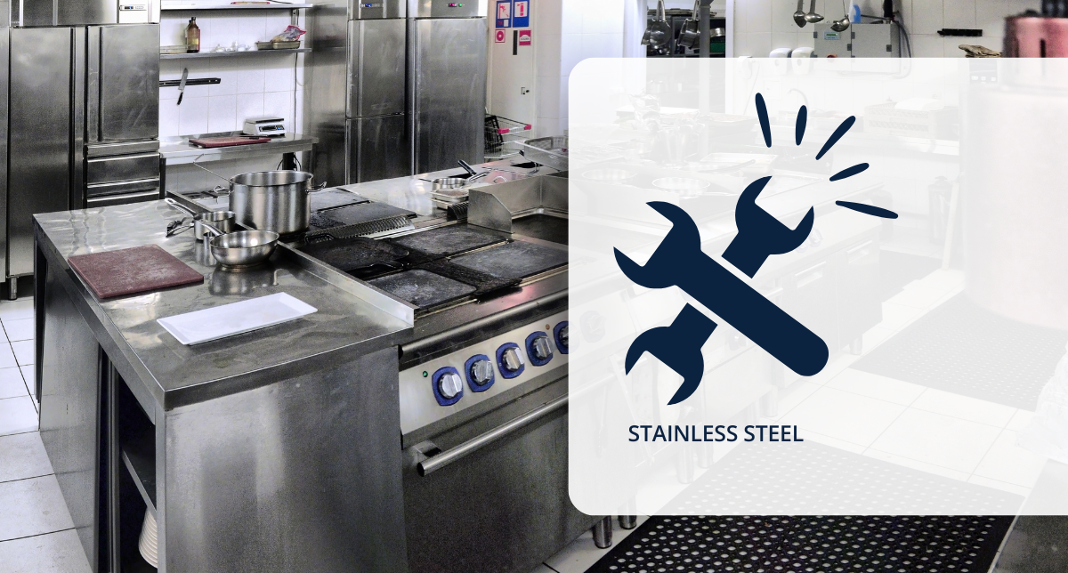 Picture of slightly dirty stainless steel equipment