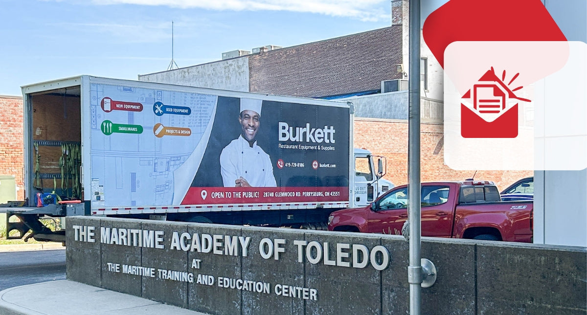 Burkett truck outside of The Maritime Academy of Toledo