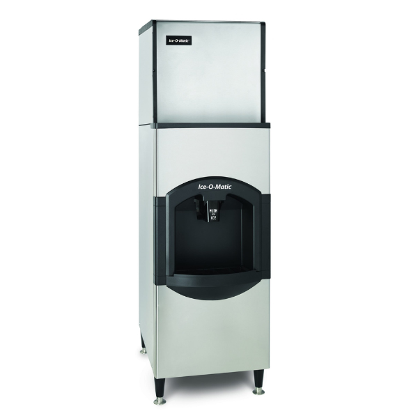 Ice-O-Matic CIM0826FW+CD40022 896 lb. Water Cooled Full Cube Ice Machine Head w/ 120 lb. Ice Dispenser