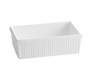 Tablecraft CW1510N Natural Cast Aluminum Rectangular Ridged Condiment Crock | 2.25 Qt.