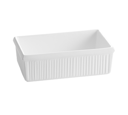 Tablecraft CW1510N Natural Cast Aluminum Rectangular Ridged Condiment Crock | 2.25 Qt.
