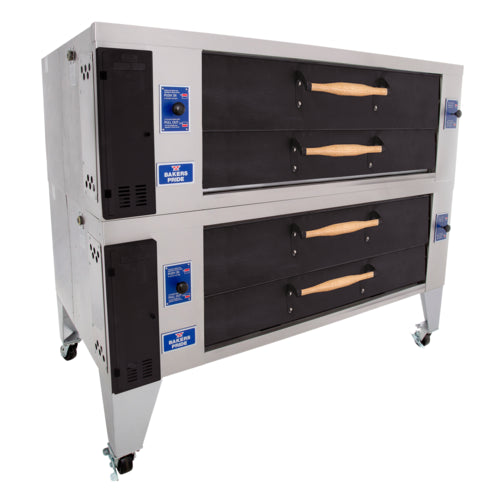 Bakers Pride Super Deck Y-802BL-DSP 66" Brick Lined Gas Display Pizza Deck Oven | 240,000 BTU