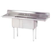 Advance Tabco FE-2-2424-24RL 96" x 30" 2-Compartment Fabricated Sink w/ 24" Right & Left Drainboards