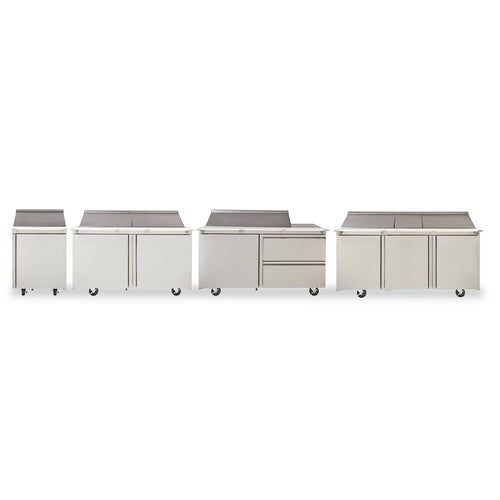 Delfield 4460NP-24M 60" 2-Door Mega Top Refrigerated Sandwich Prep Table | (24) 1/6 Pan
