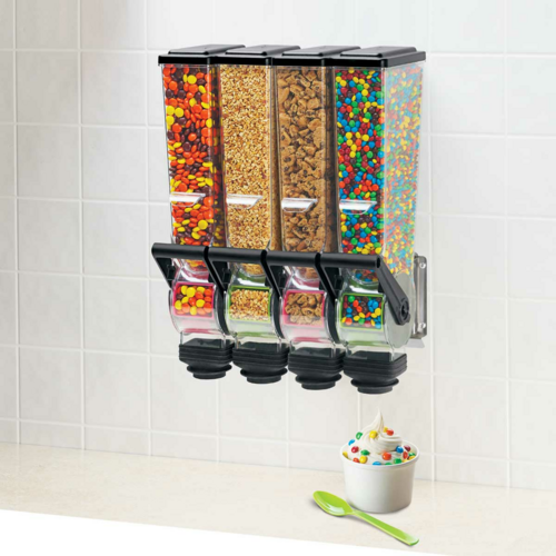 Server 88780 SlimLine Wall Mounted Dry Product Dispenser | (4) 2 Liter Hoppers