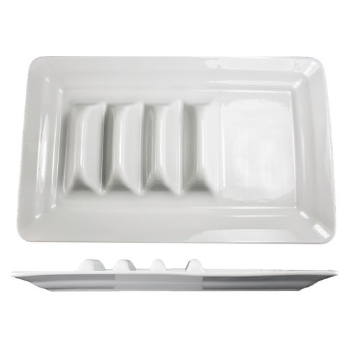 International Tableware TACO14-W 14-1/8" x 9-1/8" Taco Plate | Case of 6