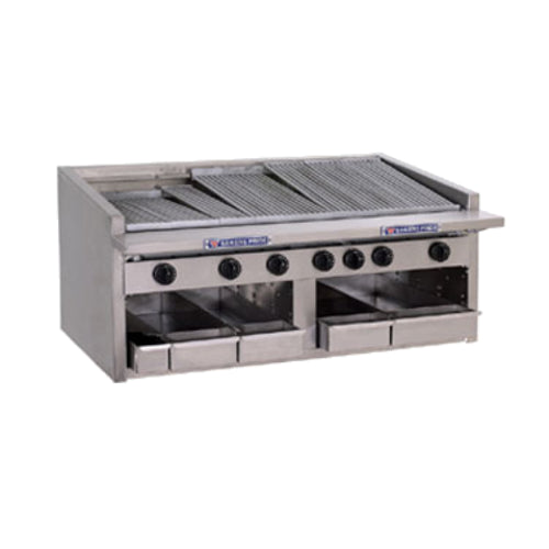 Bakers Pride C-72RS-R 72" Countertop Gas Cast Iron Radiant Charbroiler | 240,000 BTU