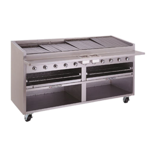 Bakers Pride F-72RS 72" Floor Model Gas Steel Radiant Charbroiler | 240,000 BTU