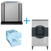 Ice-O-Matic CIM0430FA+CD40130 435 lb. Air Cooled Full Cube Ice Machine Head w/ 180 lb. Ice Bin