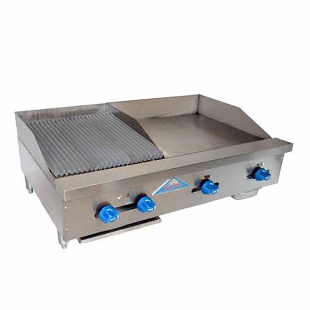 Comstock-Castle 3272-42-2.5RB 72" Countertop Gas Griddle & Charbroiler Combo | 135,000 BTU