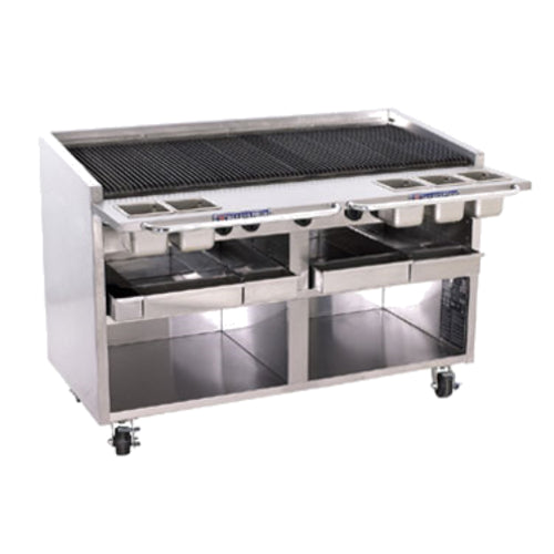 Bakers Pride F-60RS-R 60" Floor Model Gas Cast Iron Radiant Charbroiler | 195,000 BTU