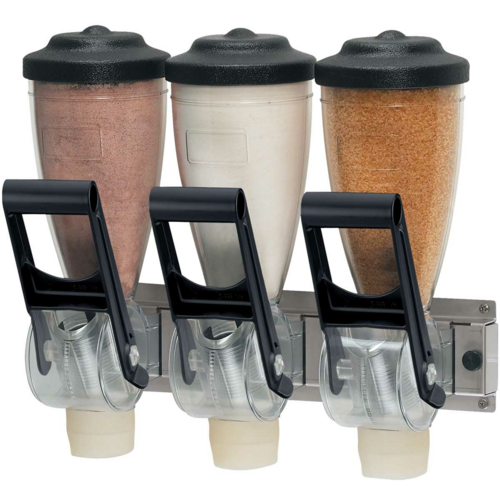 Server 86650 Triple 1 Liter Wall Mounted Dry Topping Dispenser