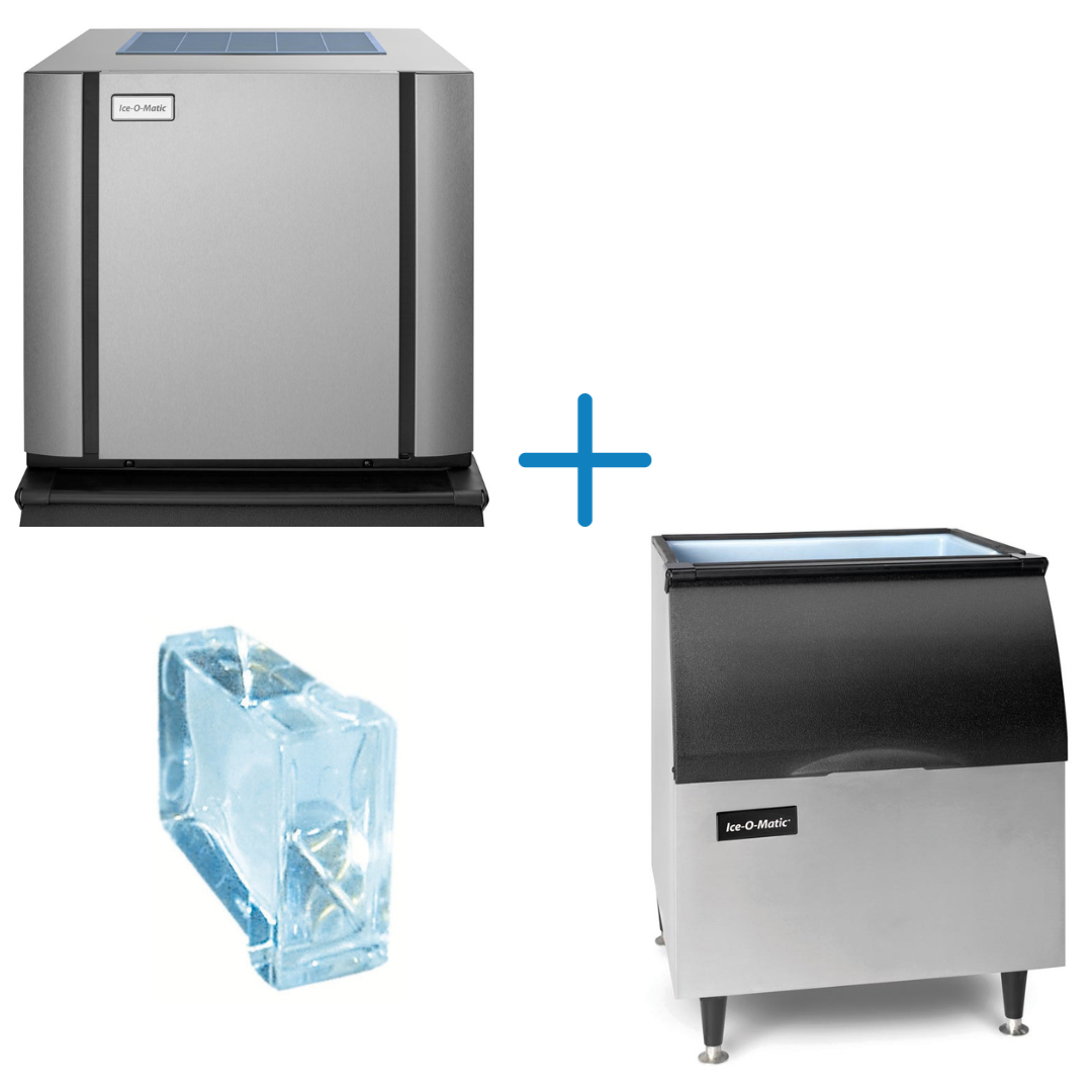 Ice-O-Matic CIM0430HA+B40PS 435 lb. Air Cooled Half Cube Ice Machine Head w/ 344 lb. Ice Bin