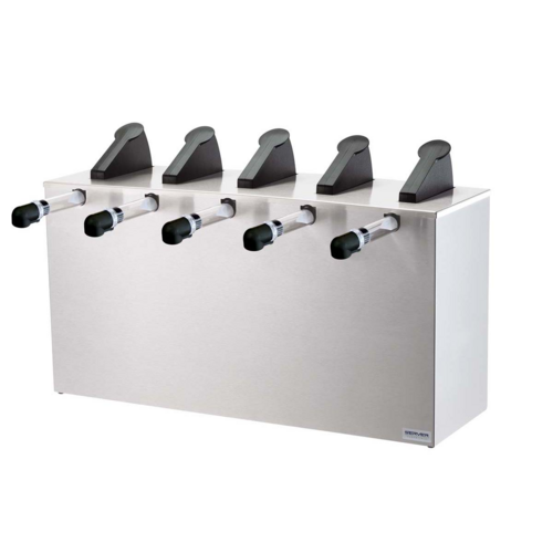 Server 07060 Express 5-Pump Stainless Steel Countertop Condiment Dispenser