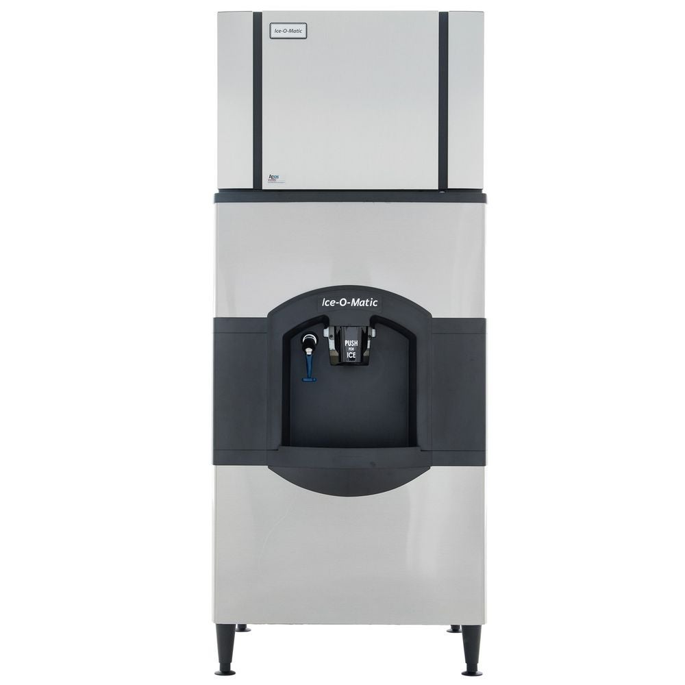 Ice-O-Matic CIM0836GA+CD40130 800 lb. Air Cooled Grande Cube Ice Machine Head w/ 180 lb. Ice Dispenser