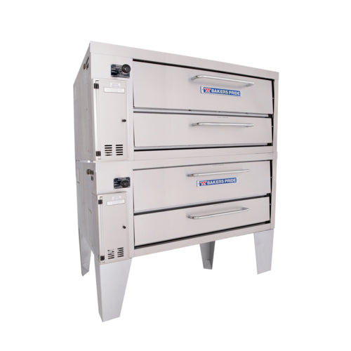 Bakers Pride 3152 45" Stubby Depth Gas Pizza Double Deck Oven | 140,000 BTU