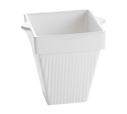 Tablecraft CW1470N Natural Cast Aluminum Square Condiment Crock | 2 Qt.