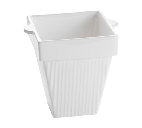 Tablecraft CW1470N Natural Cast Aluminum Square Condiment Crock | 2 Qt.