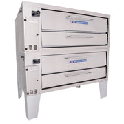Bakers Pride 4152 54" Stubby Depth Gas Pizza Double Deck Oven | 140,000 BTU