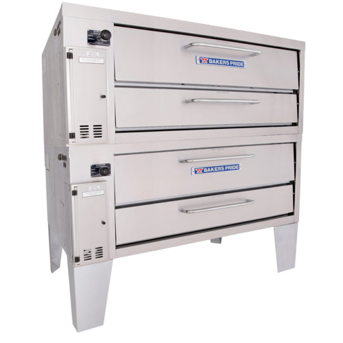 Bakers Pride 4152 54" Stubby Depth Gas Pizza Double Deck Oven | 140,000 BTU