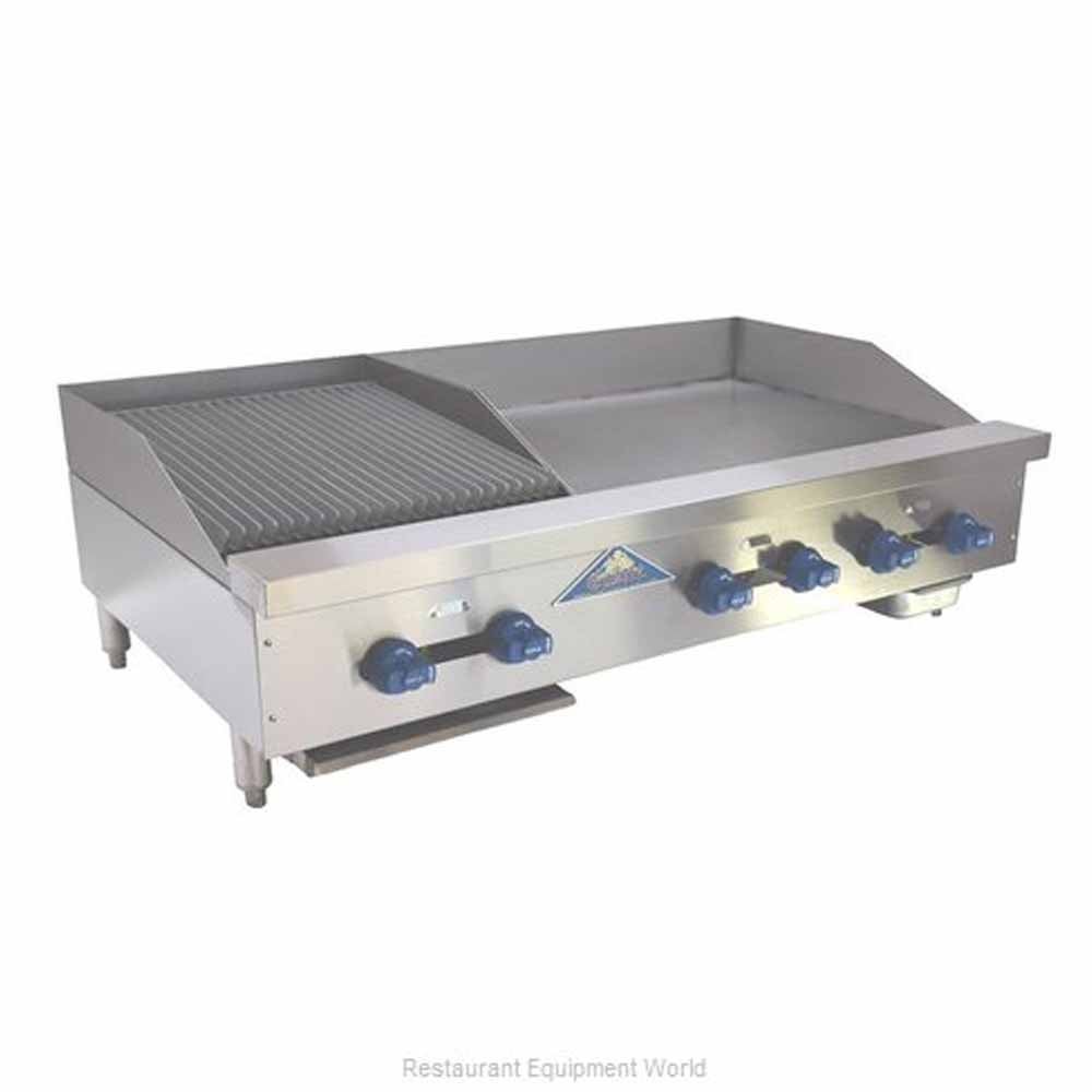 Comstock-Castle 3248-24-2RB 48" Countertop Gas Griddle & Charbroiler Combo | 110,000 BTU