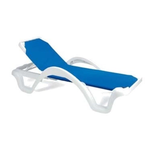 Grosfillex 99202006 Catalina Stacking Outdoor Chaise | Blue