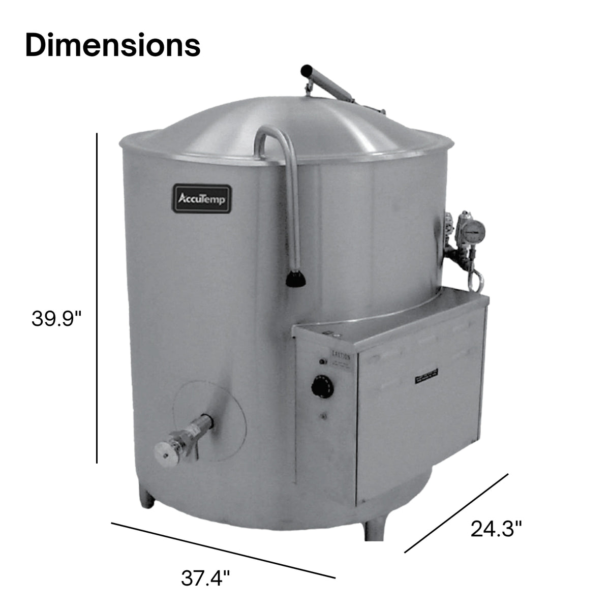 AccuTemp Edge Series ALLEC-40-QS Electric 2/3 Steam Jacketed Kettle | 40 Gallon