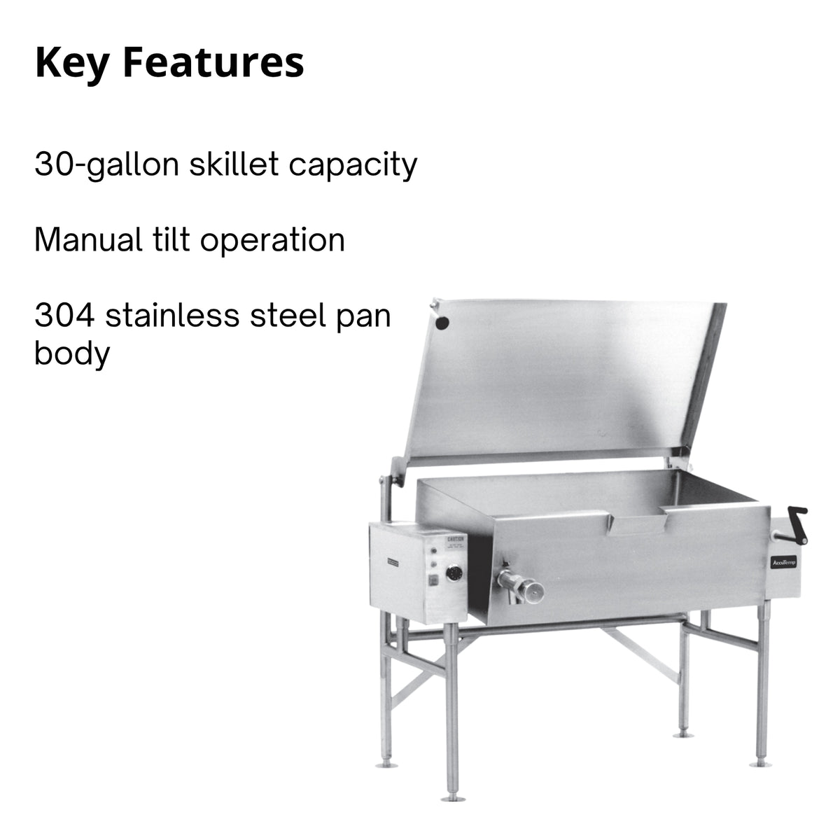 AccuTemp ALTES-30-QS 30-Gallon Electric Tilting Skillet Braising Pan