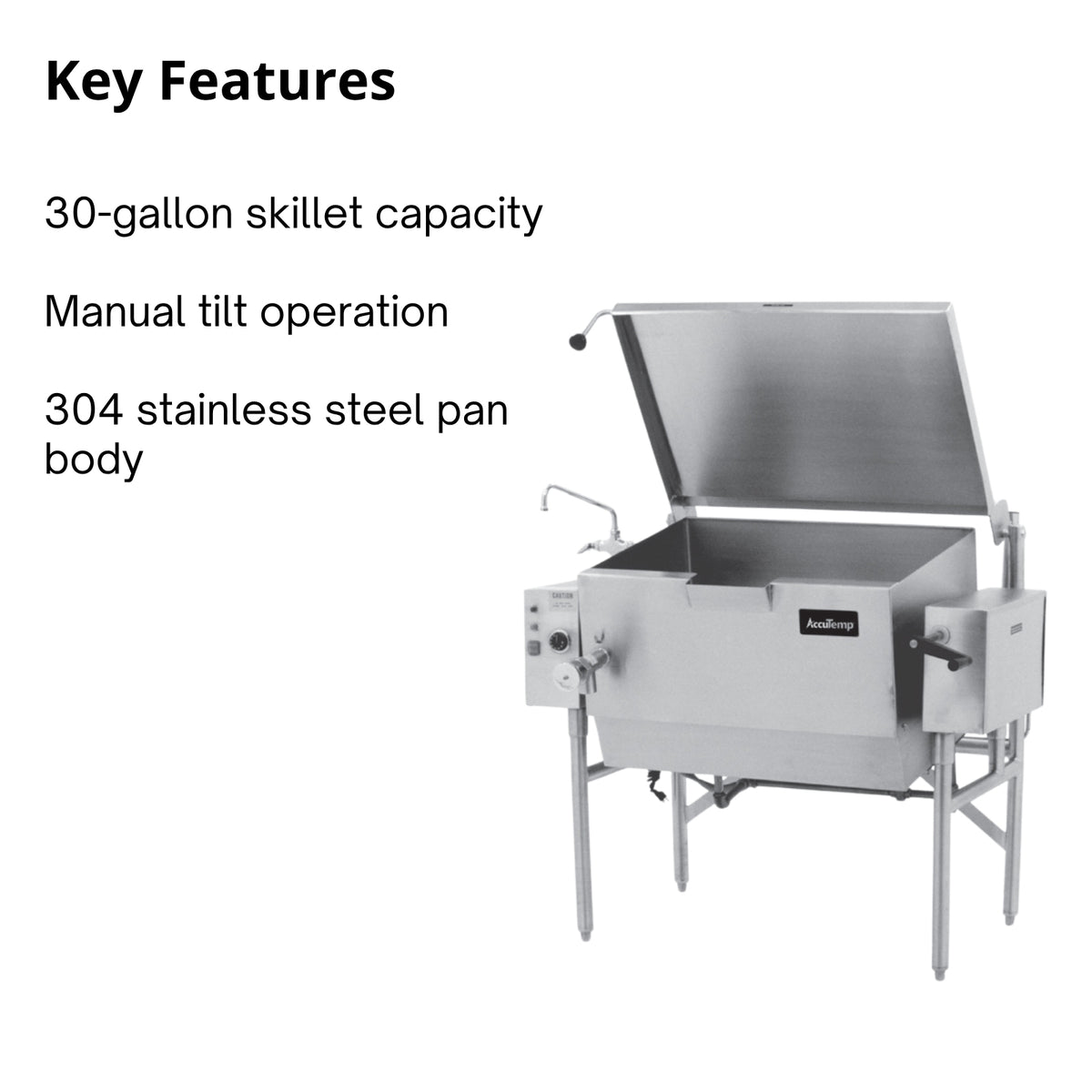 AccuTemp ALTGSE-30-QS 30-Gallon Gas Tilting Skillet Braising Pan