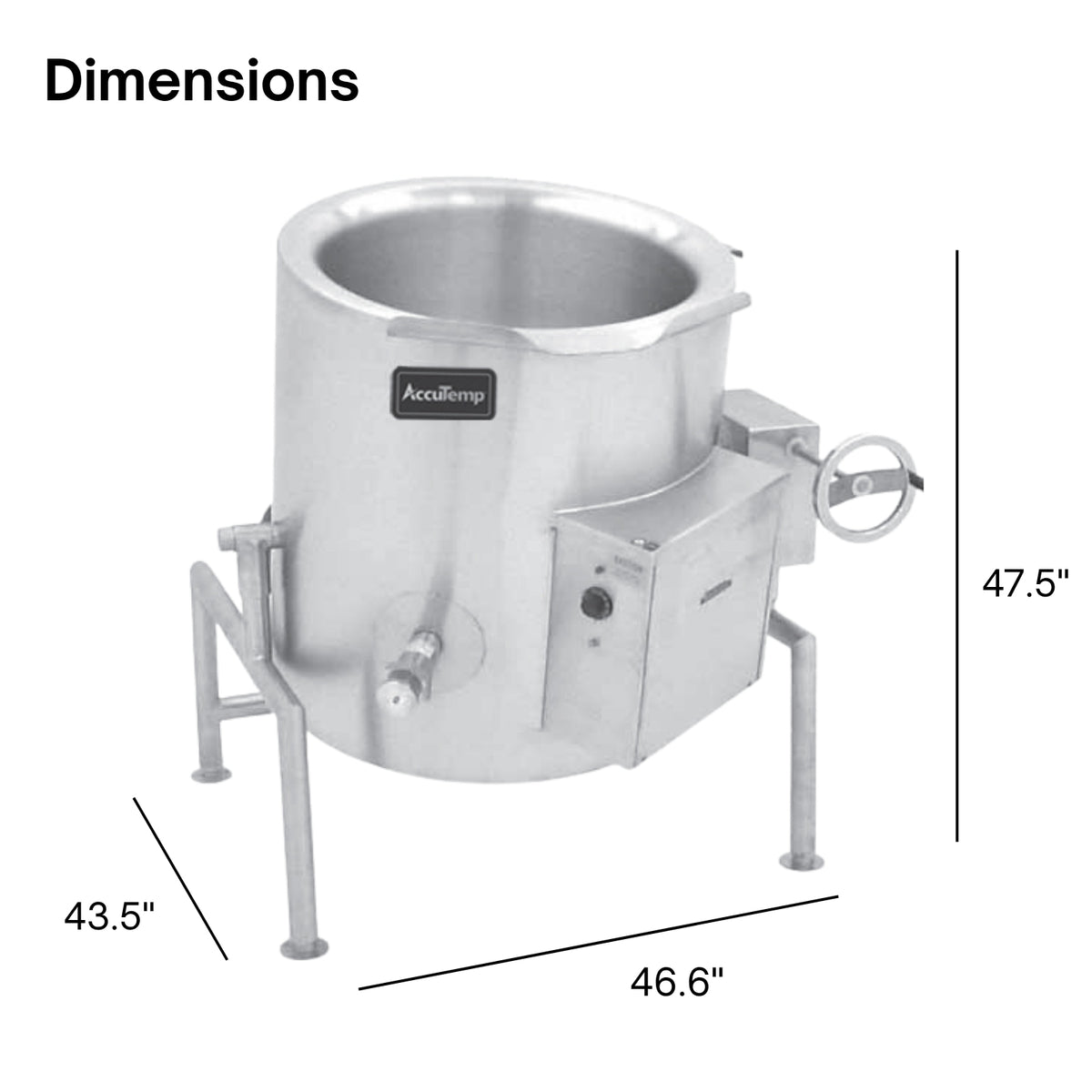 AccuTemp ALTWE-40 40-Gallon Electric 2/3 Jacket Tilting Kettle