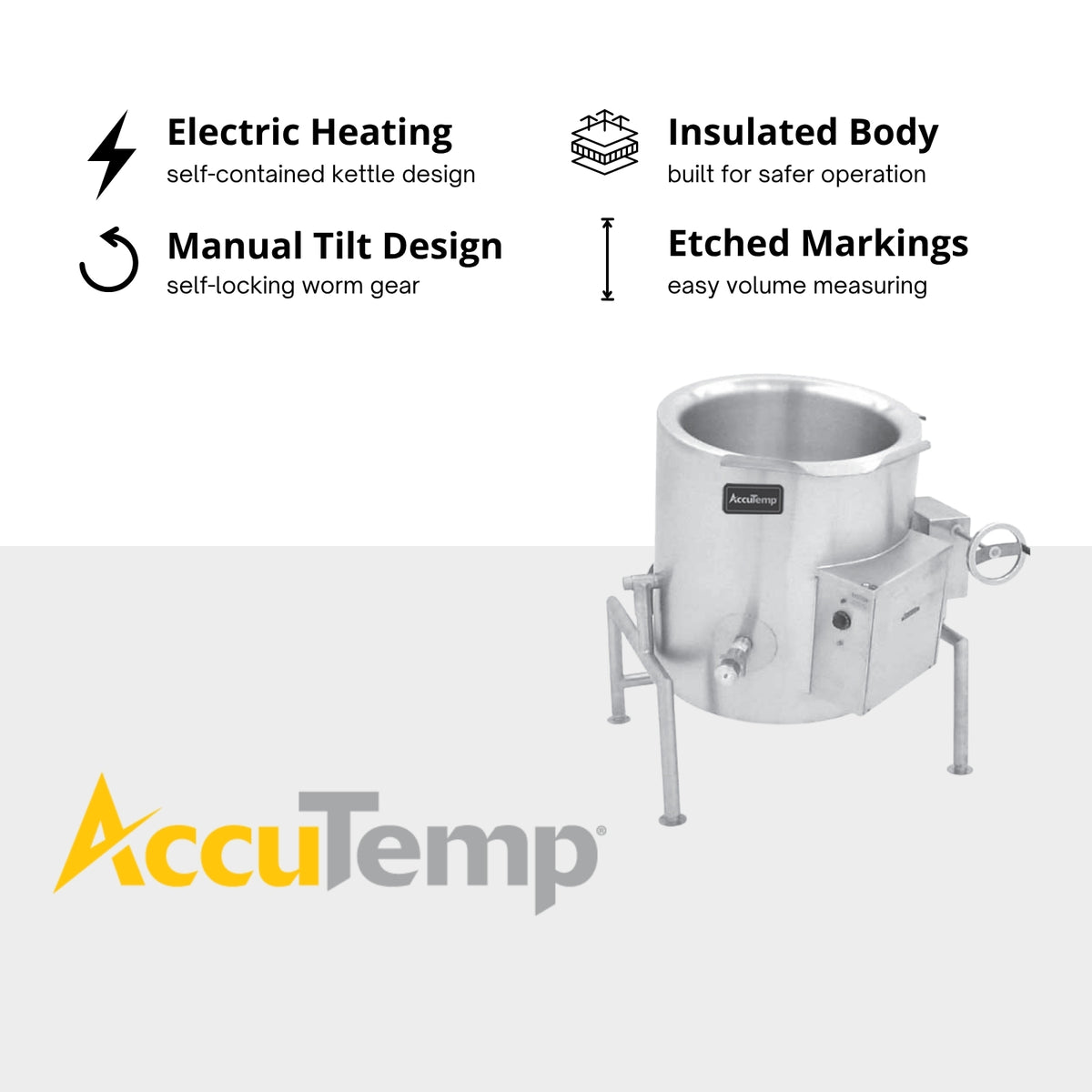 AccuTemp ALTWE-40 40-Gallon Electric 2/3 Jacket Tilting Kettle