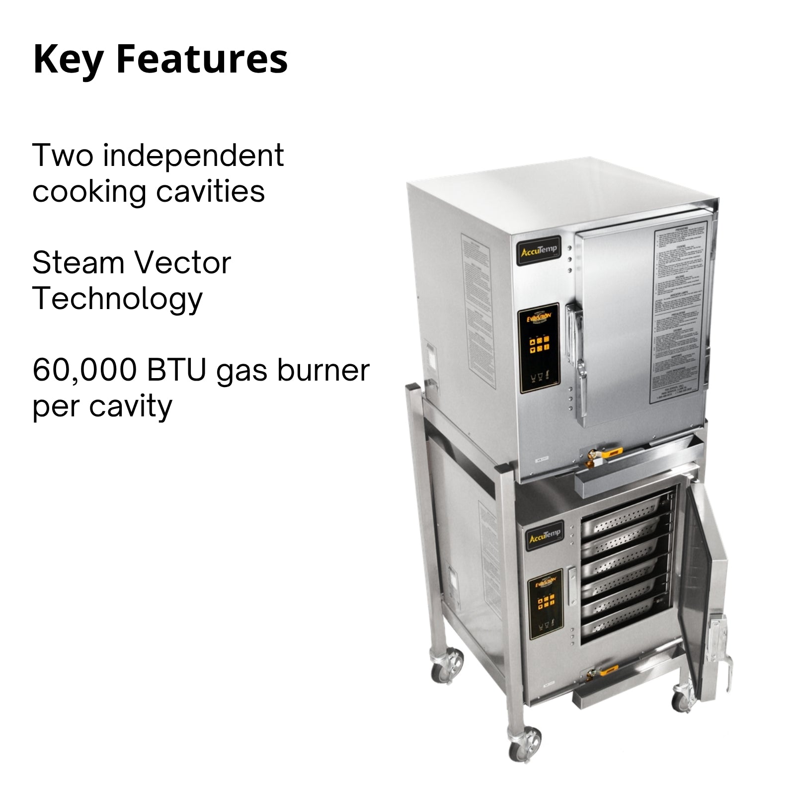 AccuTemp ACCU-N61201E060 DBL Steamer, Convection, Boilerless, Countertop