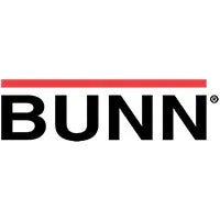 Bunn logo with red and black design on a white background