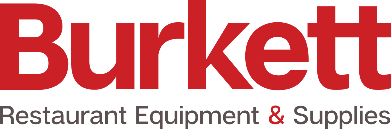 Burkett Restaurant Equipment & Supplies logo with red text on a white background