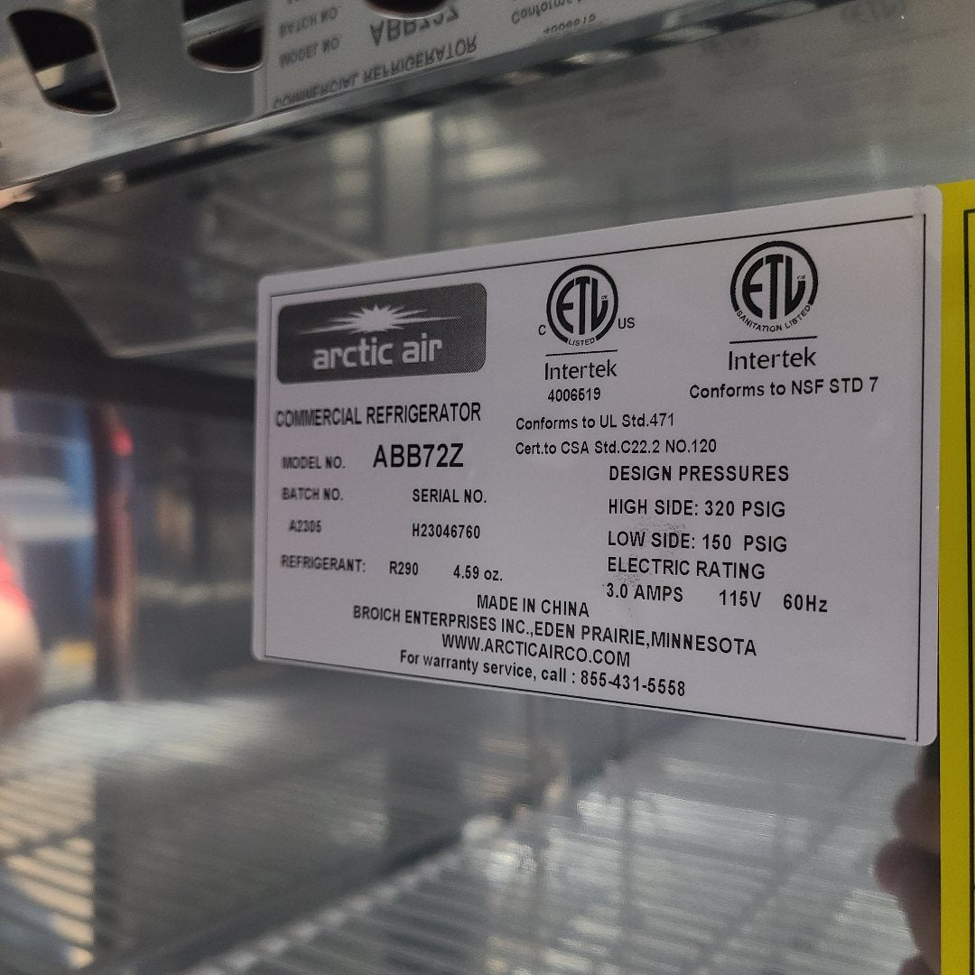 Arctic Air ABB72 3 Door Back Bar Refrigerator (Scratch & Dent 6760)