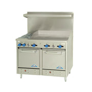 Comstock-Castle F3218-36B 48" Gas 2-Burner, Griddle &Cheesemelter Range w/ (2) Space Saver Ovens | 174,000 BTU