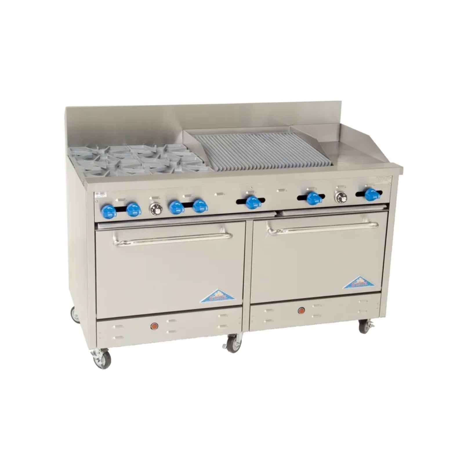 Comstock-Castle F3226-12-2RB 60" Gas Range w/ 4 Burners, Griddle, Charbroiler & (2) Ovens | 252,000 BTU