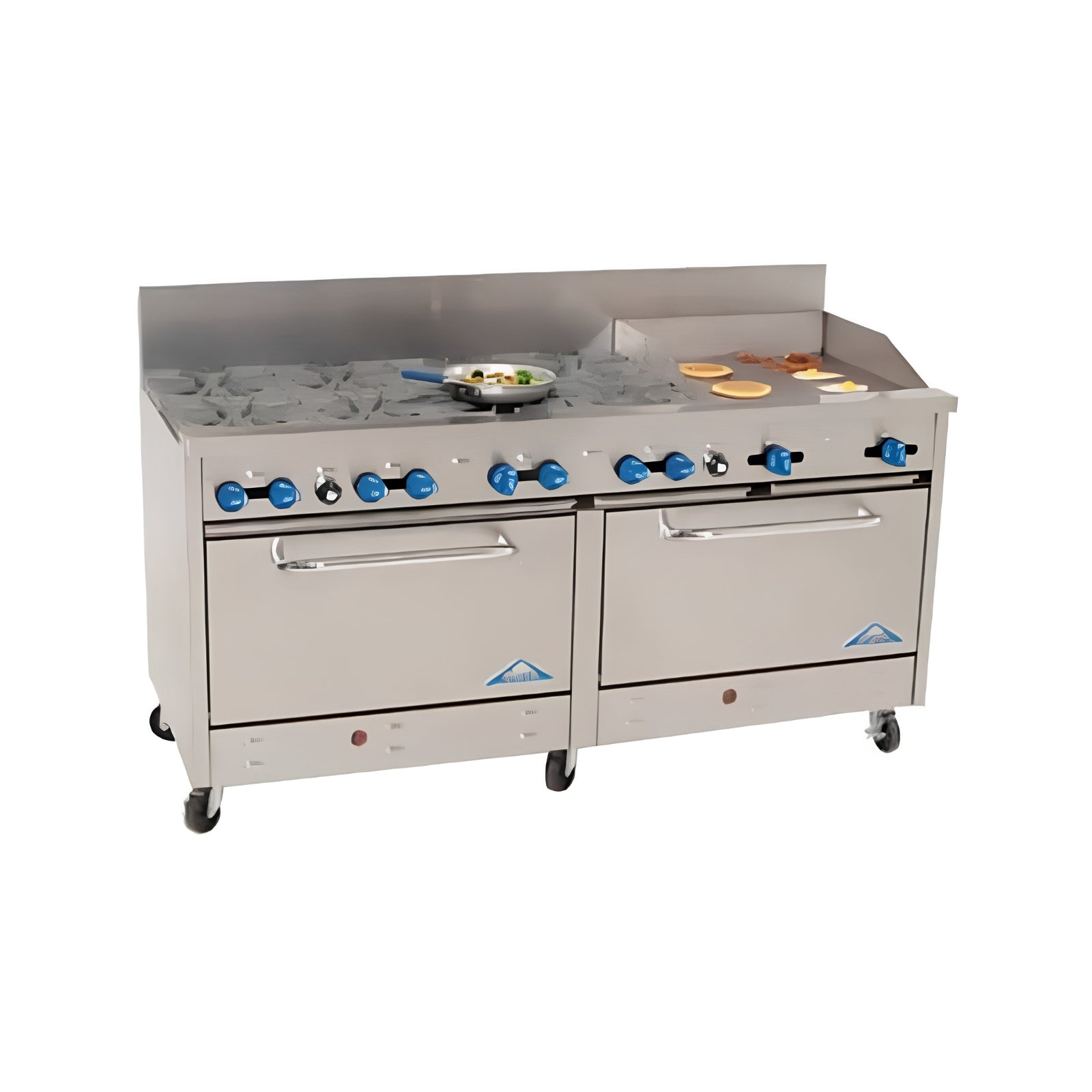 Comstock-Castle F3226-12 60" Gas Range w/ 8 Burners, Griddle & (2) Ovens | 300,000 BTU