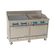 Comstock-Castle F3226-42-1.5RB 60" Gas Griddle & Charbroiler Range w/ (2) Standard Ovens | 208,000 BTU
