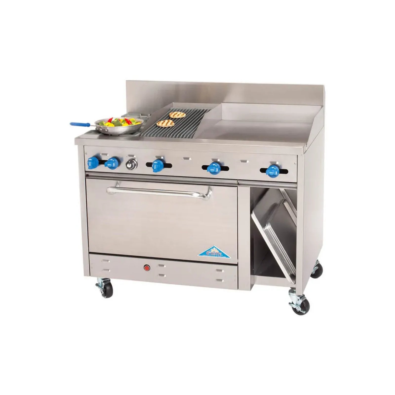 Comstock-Castle F33032-24-2RB 60" Gas Range w/ 2 Burners, Griddle, Charbroiler & 31" Oven | 168,000 BTU