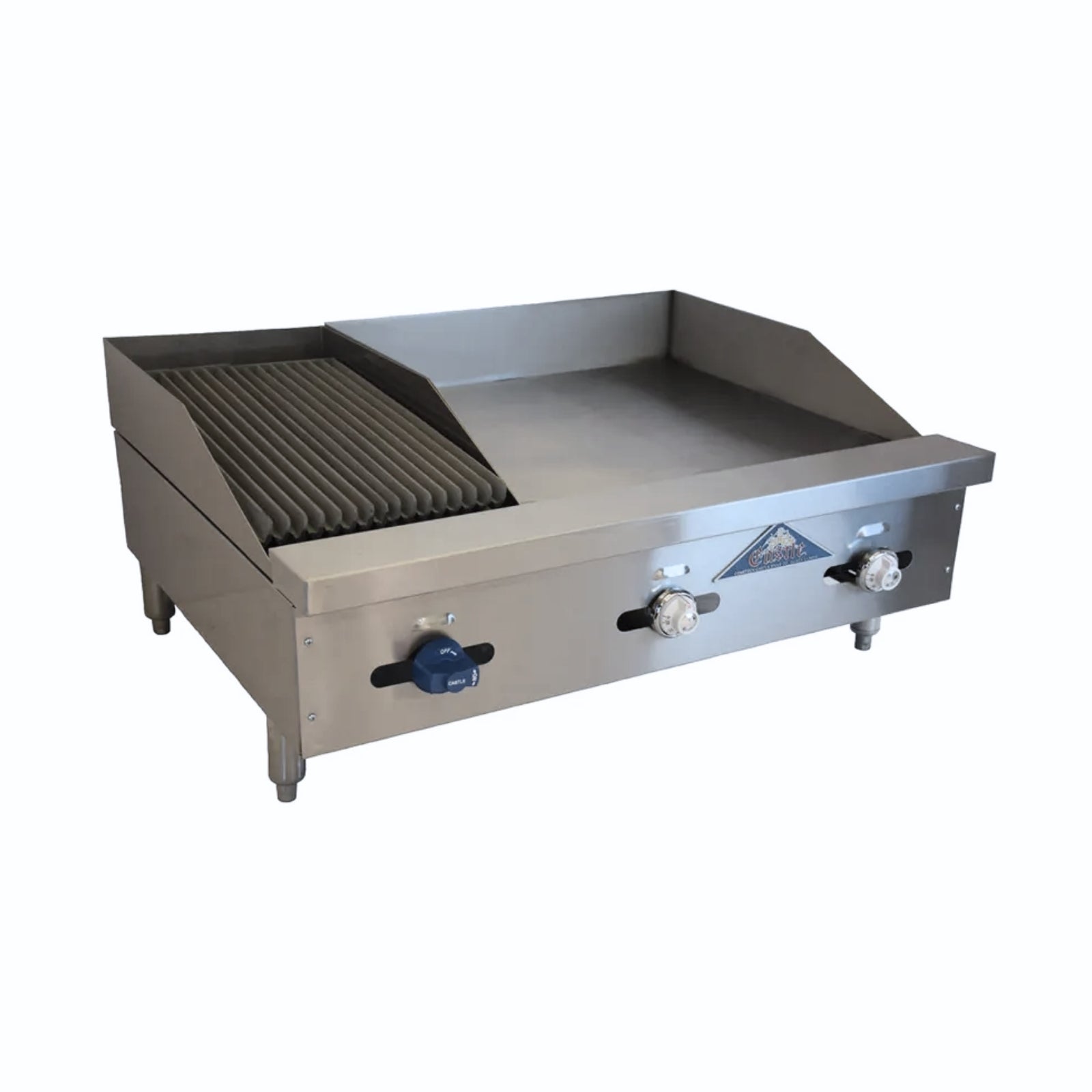 Comstock-Castle FHP36-24T-1RB 36" Thermostatic Countertop Gas Griddle & Charbroiler Combo | 83,000 BTU