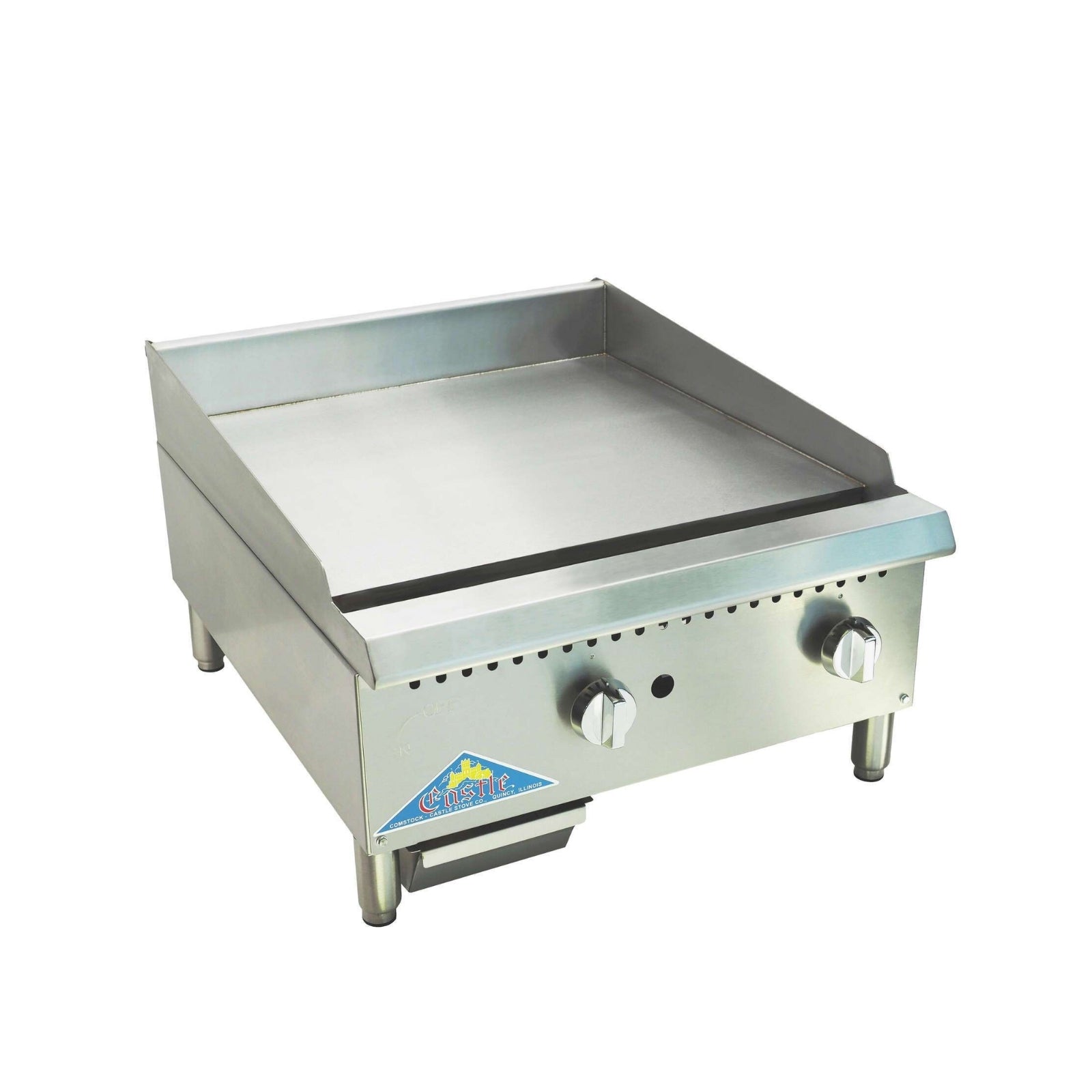 Comstock-Castle HG24T-1-C 24" Thermostatic Countertop Gas Chrome Top Griddle | 60,000 BTU