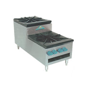 Comstock-Castle SUCSP18 18" 2-Burner Step-Up Gas Stock Pot Range | 220,000 BTU