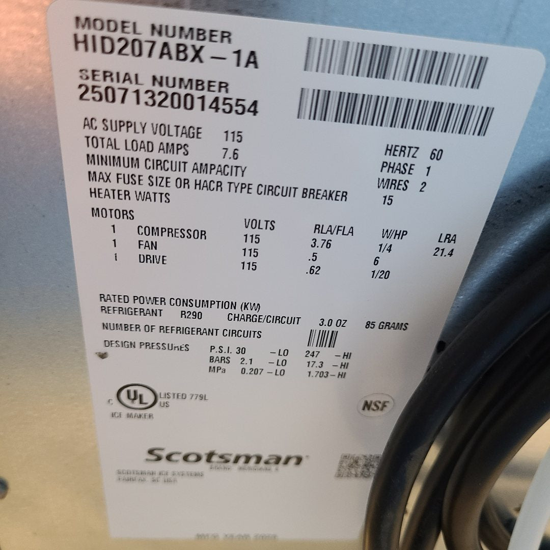 Demo Scotsman HID207ABX-1 Ice & Water Dispenser No. 1055562