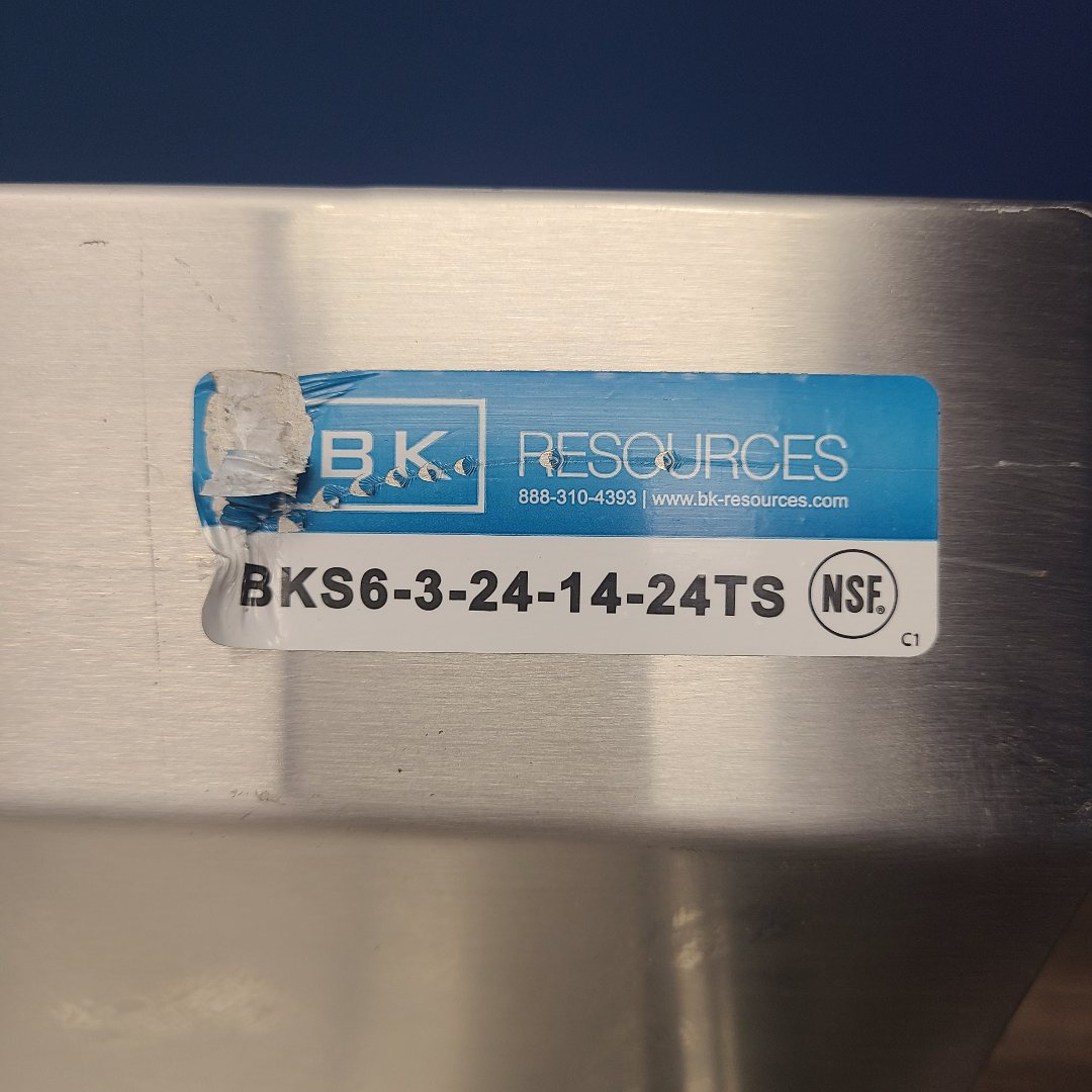 BK Resources BKS6-3-24-14-24TS Compartment Sink (Floor Model) No. 1066760