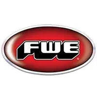 FWE logo on a red oval background