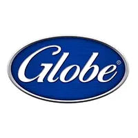 Globe logo on a white background