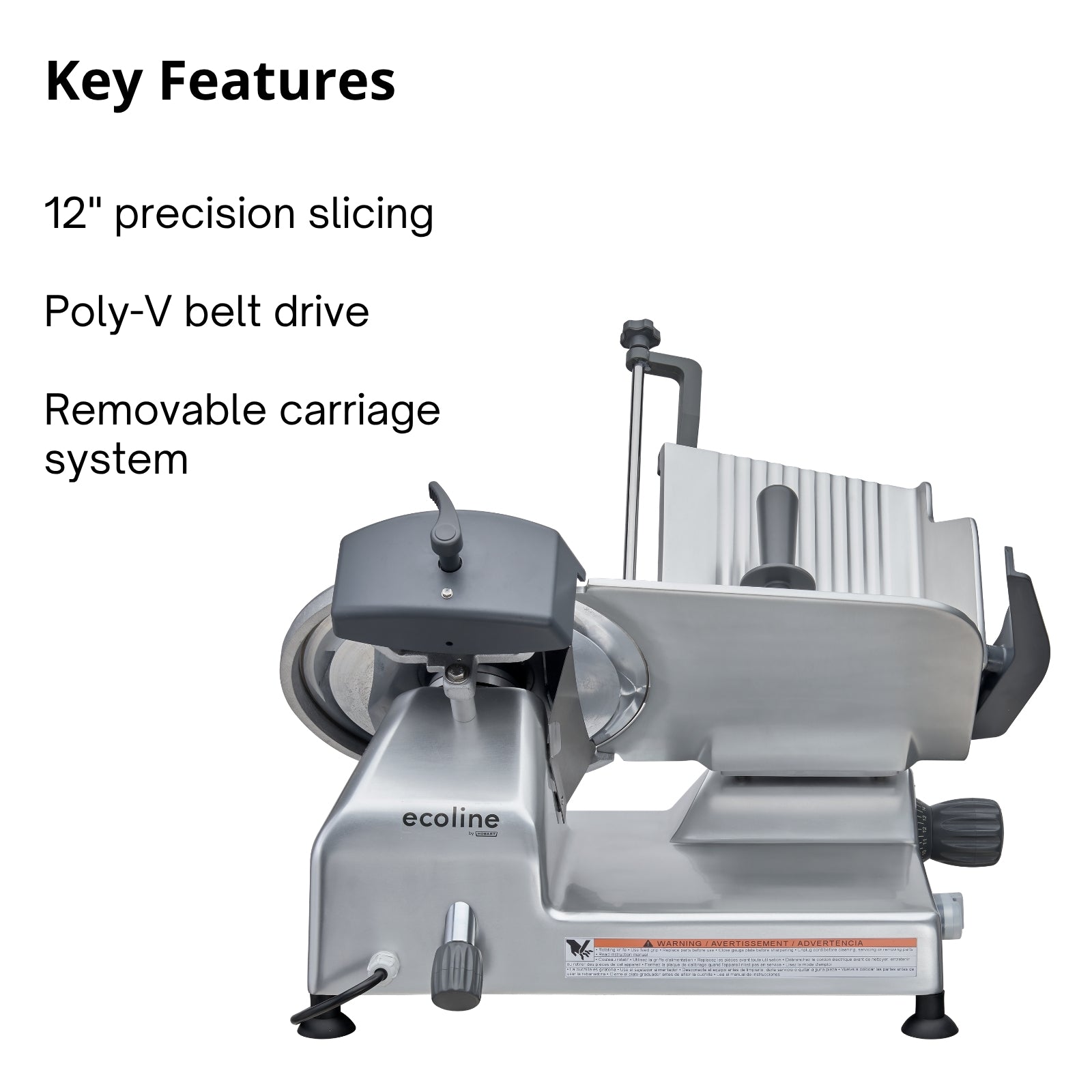 Hobart EDGE12-1 12" Manual Meat Slicer | 1/2 HP